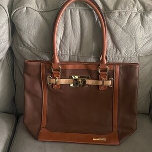 Adrienne Vittadini Two-Tone Brown Tote Bag